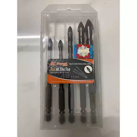 Hộp 5 Mũi Khoan Đa Năng KAPUSI K-3612 Chuôi Lục Giác, Gồm Hai Mũi Cỡ 6mm Và Mũi 8mm, 10mm, 12mm