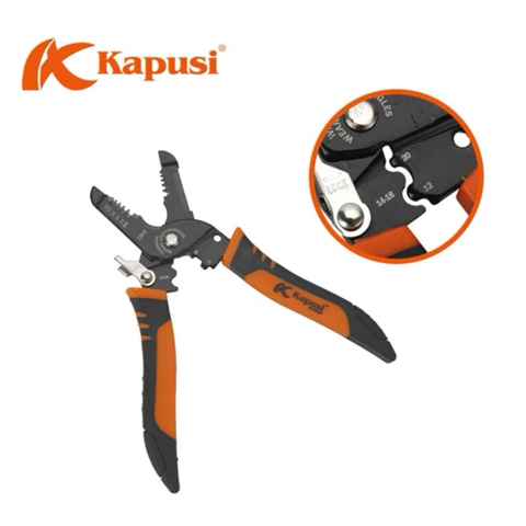 Kìm Tuốt Dây Điện Tự Bung Kapusi K-9119, Staka KA-0781 Linh Hoạt Kích Thước 0.6-2.6mm 10-22AWG