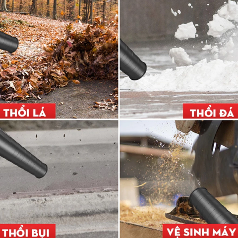 Máy Thổi Bụi / Thổi Lá Dùng Pin BOSHUN BS-RB680M Công Suất Lớn 850W, Điều chỉnh 2 Cấp Tốc Độ, 12 Cánh Quạt Gió