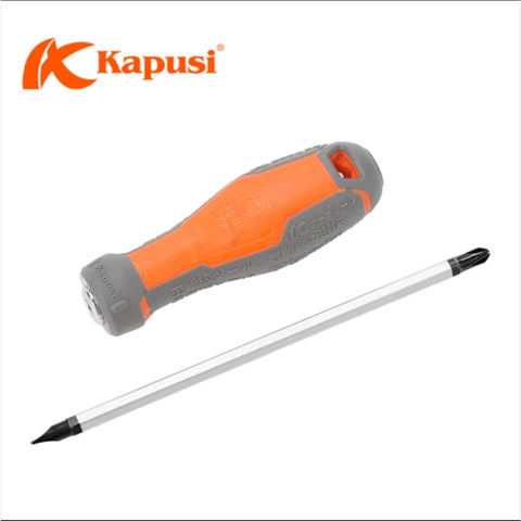 [MẪU MỚI] Tua Vít Đảo Chiều 2 Đầu KAPUSI Cam Viền Xám 6X100MM (K-7141) 6X150MM (K-7142) 6X200MM (K-7143)