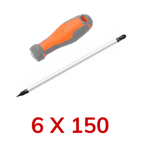 [MẪU MỚI] Tua Vít Đảo Chiều 2 Đầu KAPUSI Cam Viền Xám 6X100MM (K-7141) 6X150MM (K-7142) 6X200MM (K-7143)