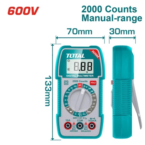 Đồng Hồ Vạn Năng kK Thuật Số TOTAL TMT5360011 Phát Hiện Điện Áp Không Tiếp Xúc