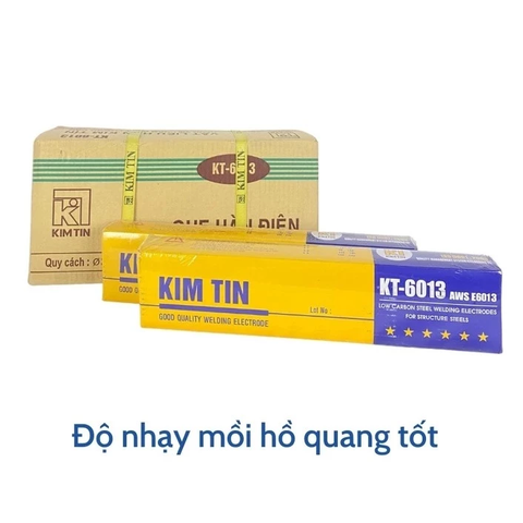 Que Hàn Kim Tín 2.5 ly, 3.2 ly, 4.0 ly, Que Hàn Sắt Dễ Bong Xỉ, Xỉ Bong Sạch, Nhẹ Điện, Ít Khói, Ít Bắn Tóe.