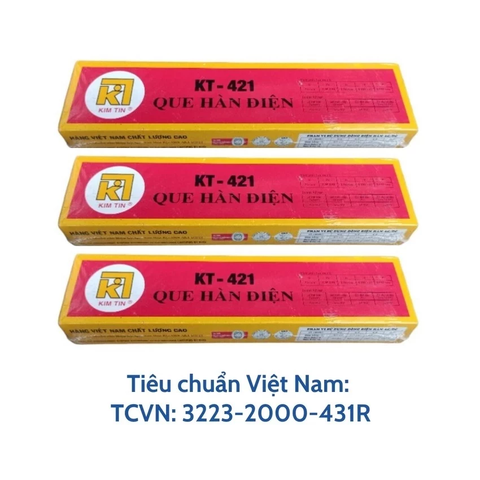 Que Hàn Kim Tín 2.5 ly, 3.2 ly, 4.0 ly, Que Hàn Sắt Dễ Bong Xỉ, Xỉ Bong Sạch, Nhẹ Điện, Ít Khói, Ít Bắn Tóe.