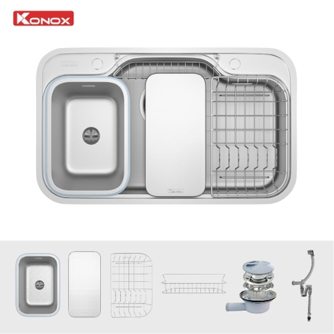 Chậu rửa bát Konox Dekor 8048SU Chống xước hạt Linen