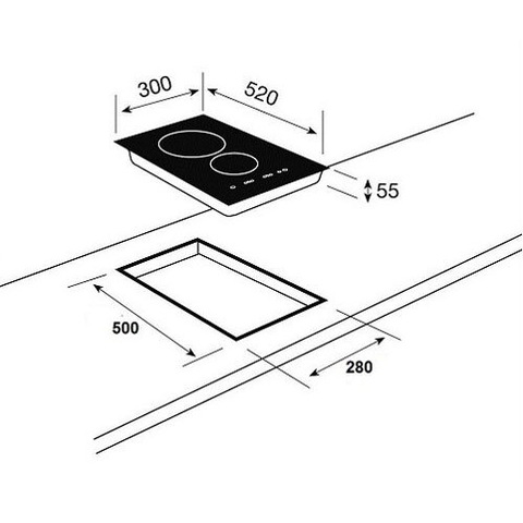Bếp Từ Domino Kaff KF-330DI - 2 vùng dọc Malaysia