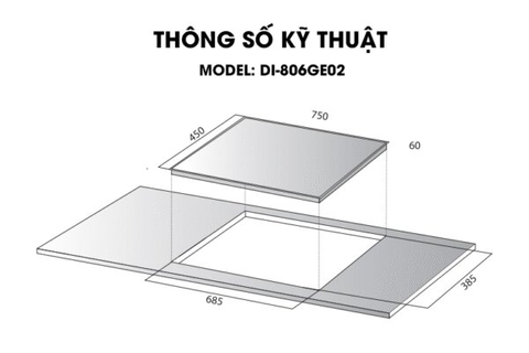 Bếp từ đôi Kocher DI-806GE02 nhập Đức - Schott Ceran EGO - Inverter mạch G5