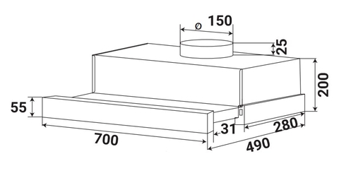 Máy Hút Mùi KAFF KF-TL700ST - Âm Tủ Cảm Ứng