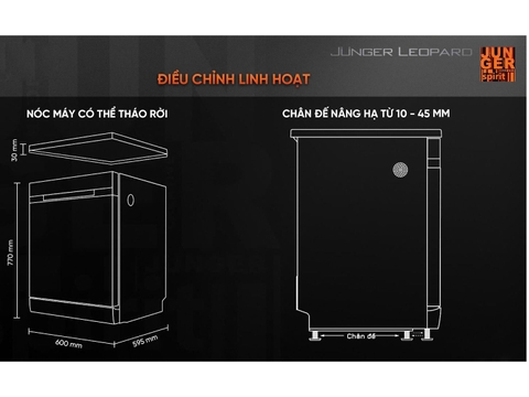 Máy rửa bát Junger JG Leopard DWJ-183-VG 15 bộ Sấy UV - AI Plus