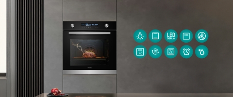 Lò nướng âm tủ GrandX GX75V9 - 75L, Công nghệ Fast Heat 300°C