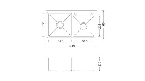 Chậu rửa bát Nobinox Liken NL786 - Inox Posco 304, 2 hố lệch