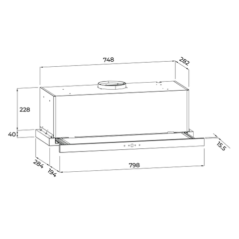 Máy hút mùi âm tủ Malloca MH800TC 80cm