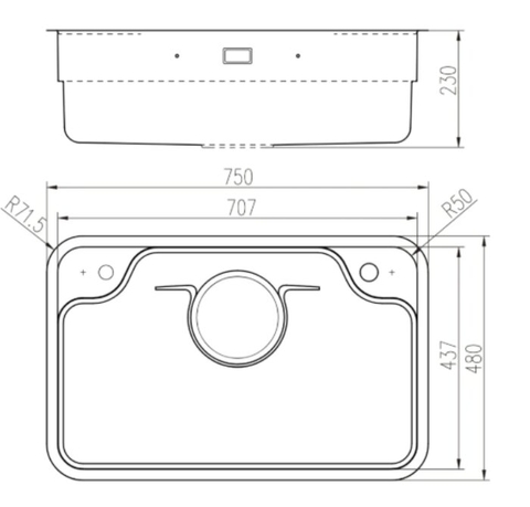Chậu rửa bát 1 hố Nobinox Liken NL780