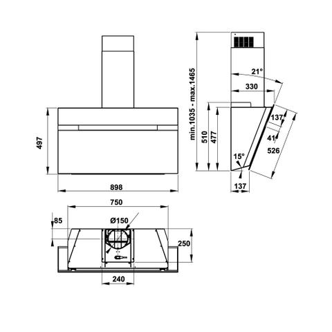 Máy hút mùi gắn tường Hafele HH-WVG90B 539.89.335