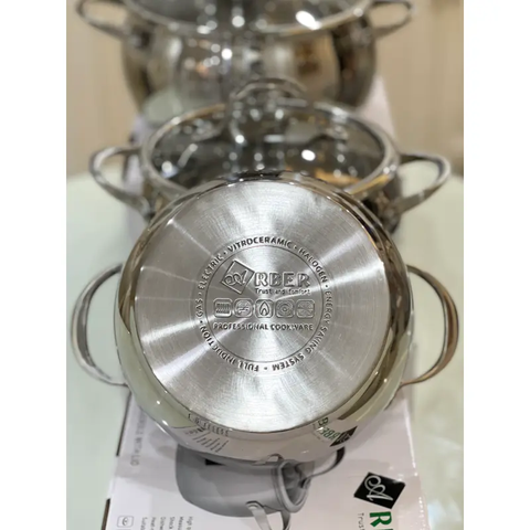 Nồi Đơn Inox 3 Đáy Arber AN-24C 24cm Có Nắp Kính