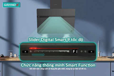 Hút mùi kính vát GrandX GX H90S86G - Luxury - 900mm - BLDC 110W, 1200m³/h