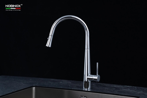 Vòi rửa bát dây rút Nobinox Lotus 640