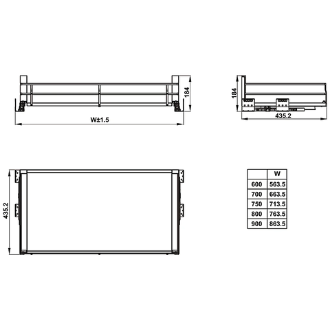 Rổ xoong nồi Hafele KASON 549.08.864 - Kích thước 600mm