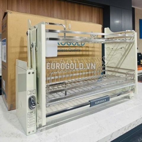 Giá bát nâng hạ Eurogold EVI190W (EVI990LW) - Inox 304 Nan dẹt - Trắng