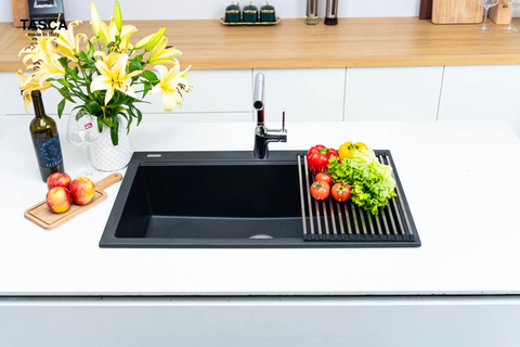 Chậu rửa bát đá Granite 1 hố TASCA MITO NT861B - Nhập khẩu Ý