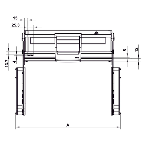 Rổ nâng hạ Utensio Plus H2 Khay đơn 504.68.374 | Màu Than Chì (700mm)