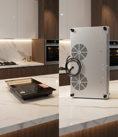 Bếp từ đôi Domino Fuger FG 330DI – Thiết Kế Dọc - Inverter 35%Smart - Nấu Siêu Nhanh