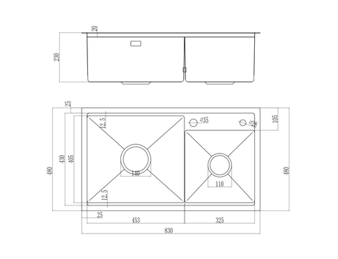 Chậu rửa bát Nobinox Lumia NJ507D - 2 hố lệch, Hạt Linen chống xước