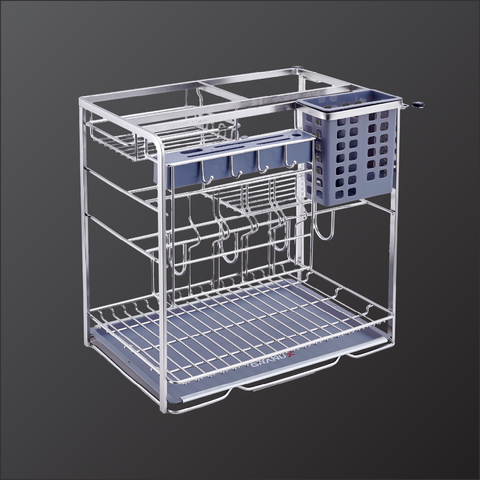 Giá đựng chai lọ gia vị dao thớt nan dẹt GrandX XK.35S1