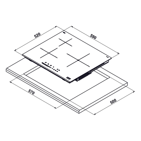 Bếp từ 3 vùng nấu Hafele HC-I6035B nhập Đức - Schott Ceran 533.09.961
