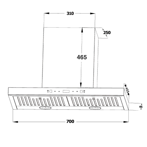 Máy hút mùi Chefs EH-R105E7G – Công suất 1100m3/h, Tự làm sạch