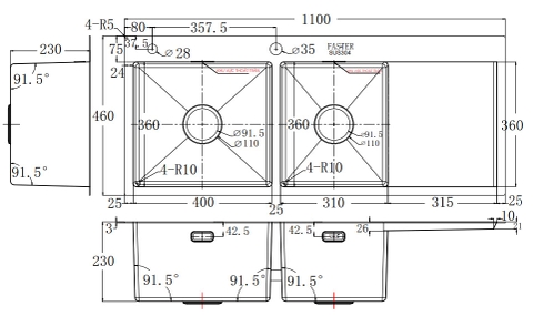Chậu rửa bát FS 11046HMS