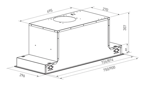 Máy hút mùi âm toàn phần Arber AB750AT