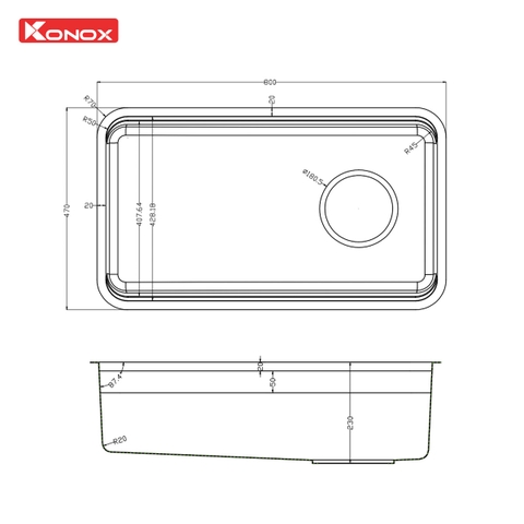 Chậu rửa bát Konox R50 Tari 8047SU