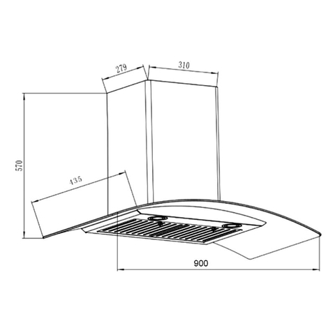 Máy Hút Mùi Binova BI-1900SH-90 Áp Tường 90cm