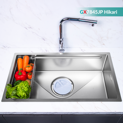 Chậu rửa bát GrandX GX7845JP Hikari - Inox 304 Nuno Tech Nhật Bản