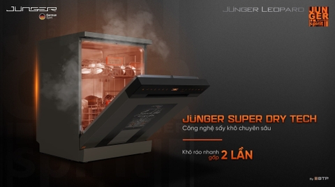 Máy rửa bát Junger JG Leopard DWJ-163-MS | AI Dry, UV, Ag+