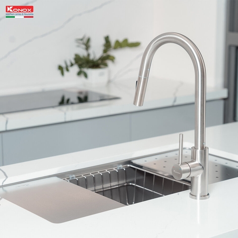 Vòi rửa bát Konox Reno - Inox SS304 nguyên khối