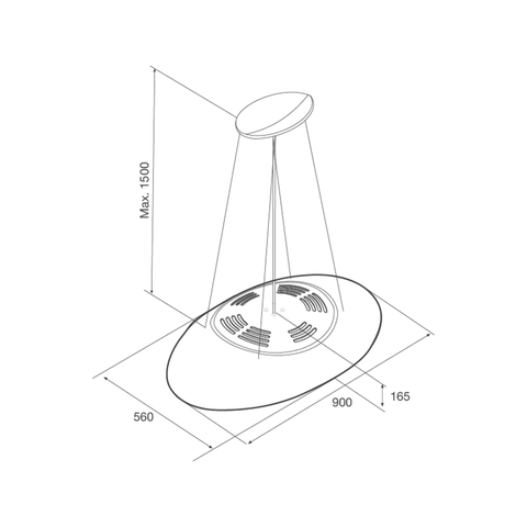 Máy hút mùi đảo Malloca ECLIPSE K600 chính hãng - Nhập khẩu Ý