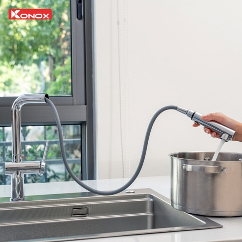 Vòi rửa bát Konox Stream Chrome - Giá tốt chính hãng