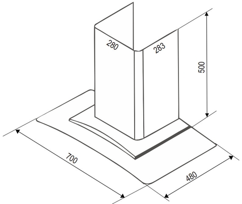 Máy Hút Mùi Bauer BCN70PTB - Kính cong Inox cao cấp