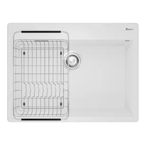 Chậu rửa bát đá Granite Konox Sink Ruvita 680 – White Silver