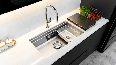 Chậu rửa bát 1 hố Nobinox LIRA NJ562D - Bề mặt Linen chống xước