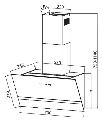 Máy hút mùi kính vát Latino LT-770V2 | Motor BLDC
