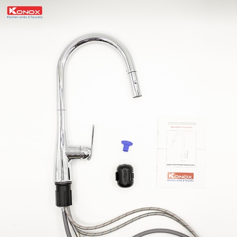 Vòi rửa bát dây rút Konox Curva Chrome