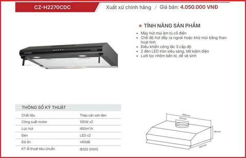Máy Hút Mùi Cổ Điển Canzy CZ-H2270CDC