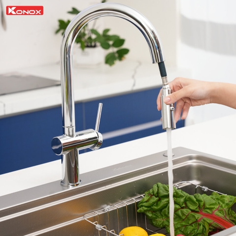 Vòi rửa bát Konox Comfor Chrome - Đường cong trang nhã