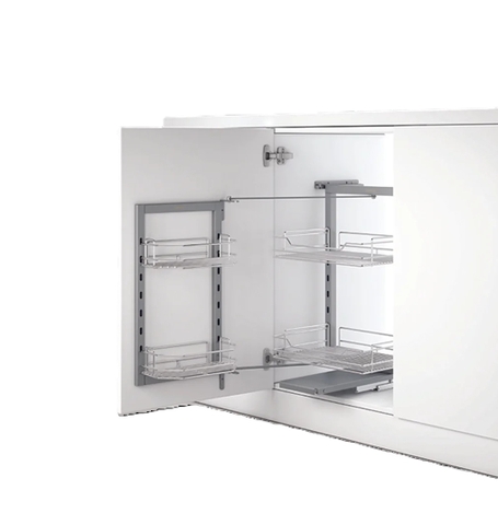 Rổ tủ đồ khô Hafele DOLCE 548.65.006 | 2 Tầng Inox 304 Cánh Mở Xoay