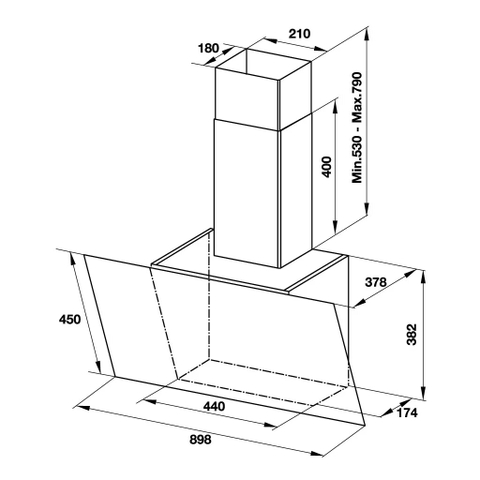 Máy hút mùi gắn tường Hafele HH-WVG90C 533.89.013