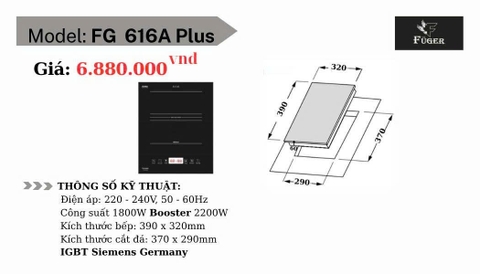 Bếp Từ Đơn Âm Fuger FG 616A Plus – Mạnh Mẽ, Nấu Siêu Nhanh