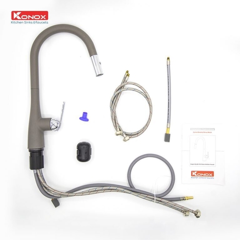 Vòi rửa bát dây rút Konox Curva Grey